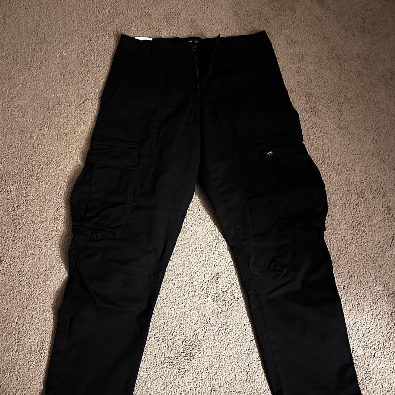 Zara Slim fit Black Cargos Never Worn - Depop