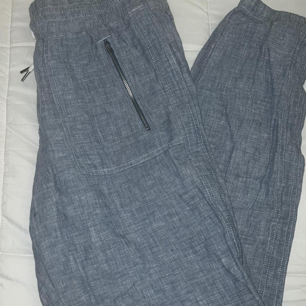 Athleta Cabo Linen Jogger Womens 4 Blue Lightweight - Depop