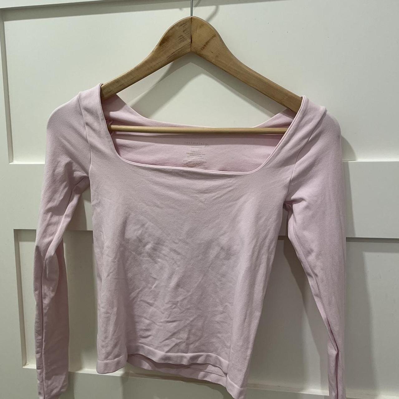 Free people light pink square neck top size XS - Depop