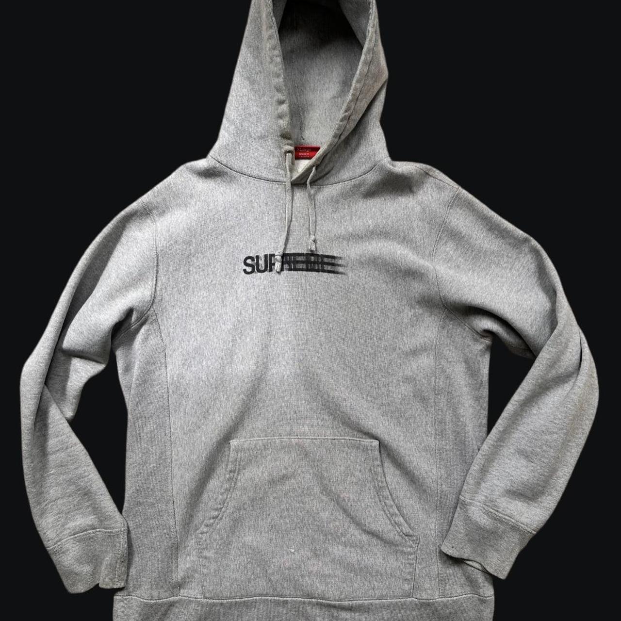 Supreme motion logo hoodie grey sale