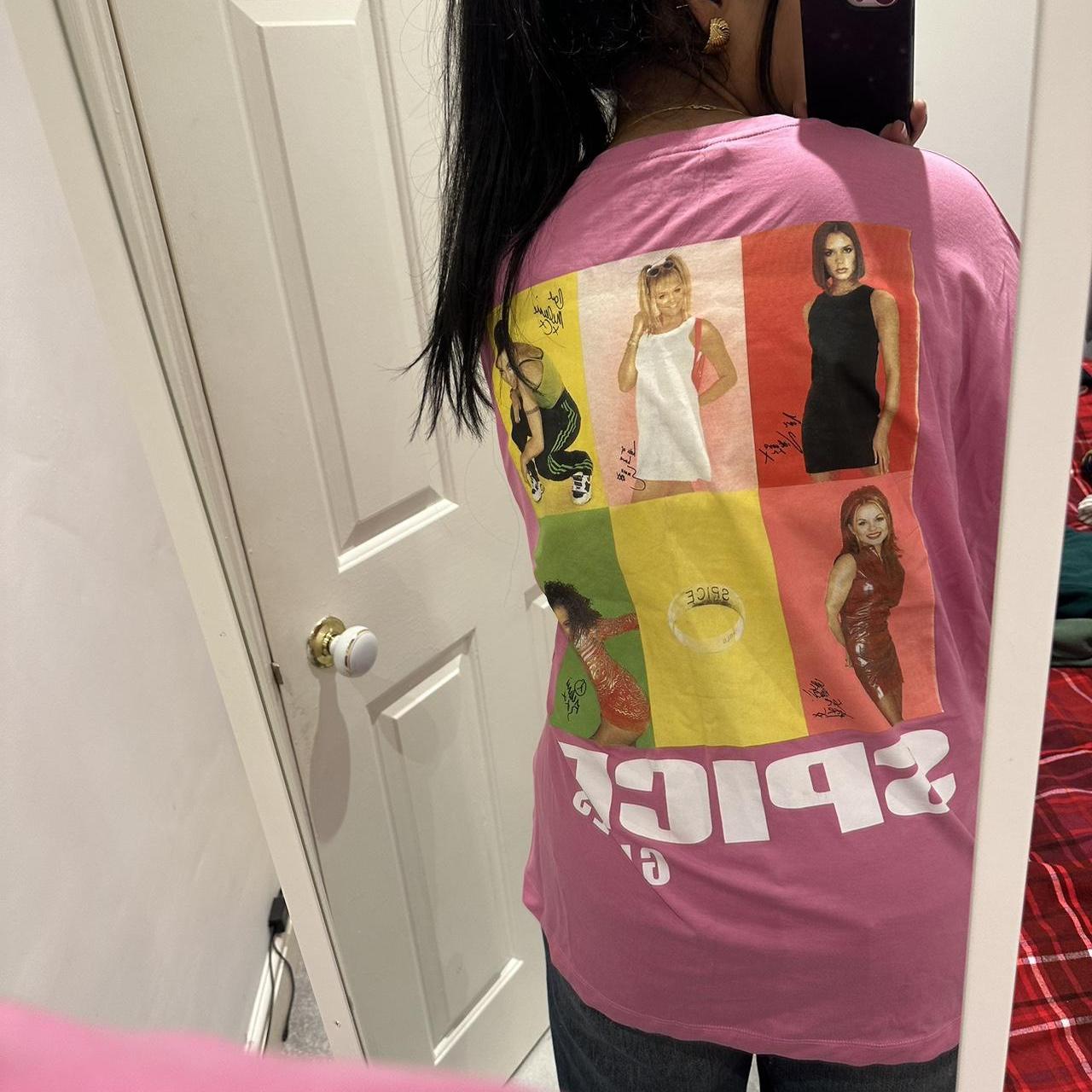 Pink Spice Girls graphic tee with cute retro design... | Depop