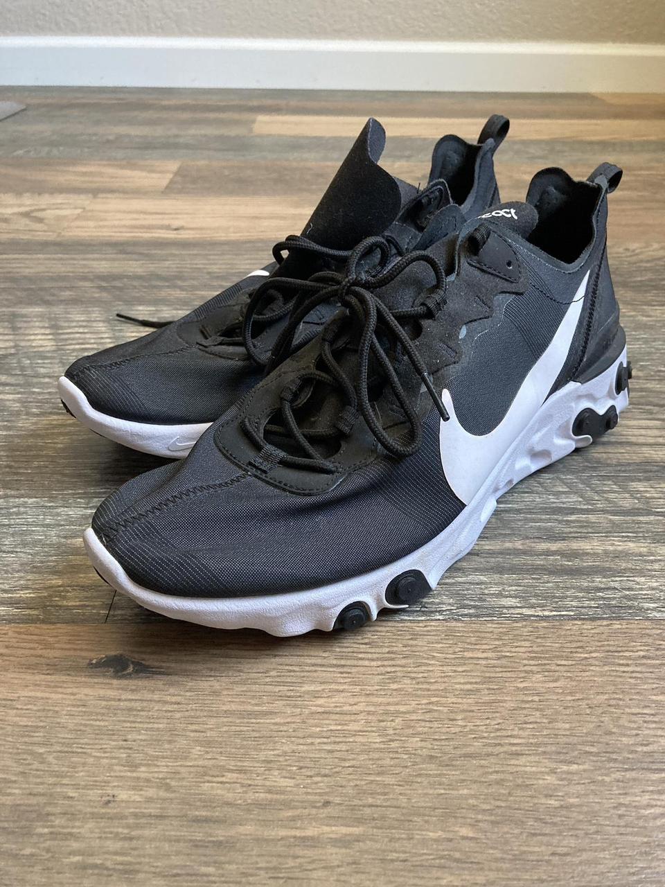 Nike React Element 55 Black White size 11.5 Slightly. Depop