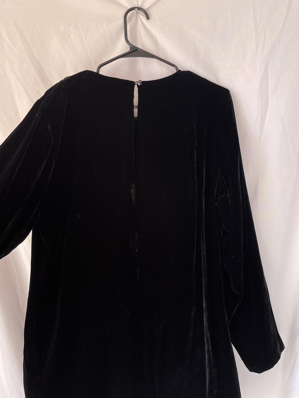 Black Velvet long sleeve dress (short) - Depop