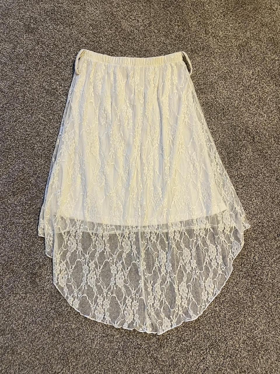 Vintage Women's Lace Skirt - White/Cream - XS – G… - image 4