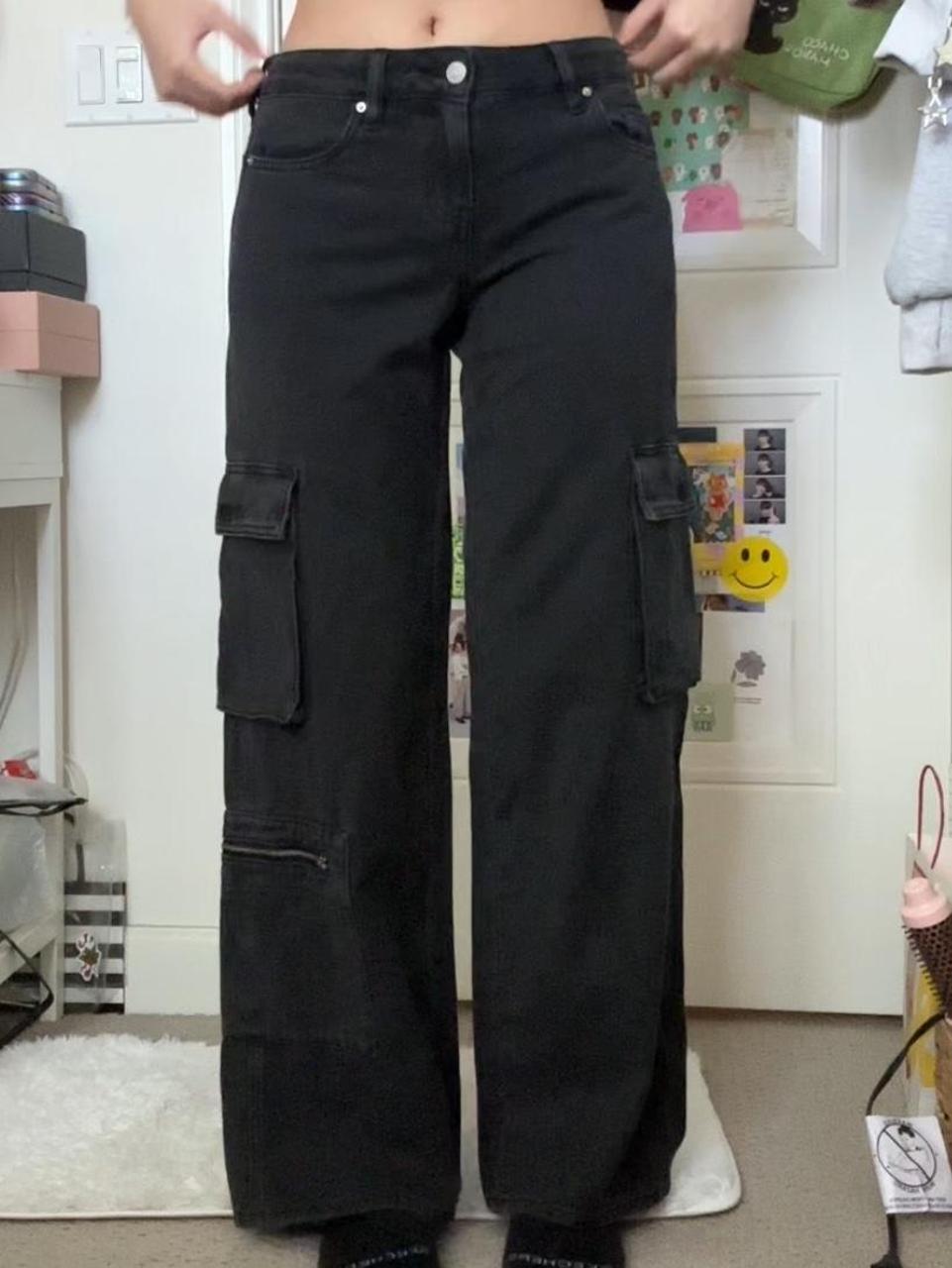 PacSun Women's Wide leg Cargo Pants Black 25