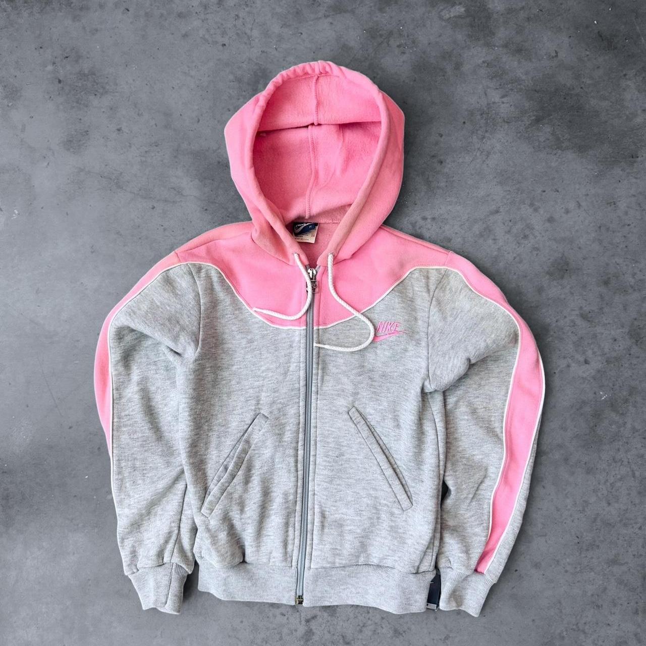 pink and gray nike hoodie