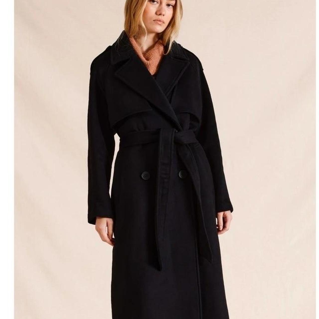 Piper Double Breasted Tie Front Heavy Coat Depop