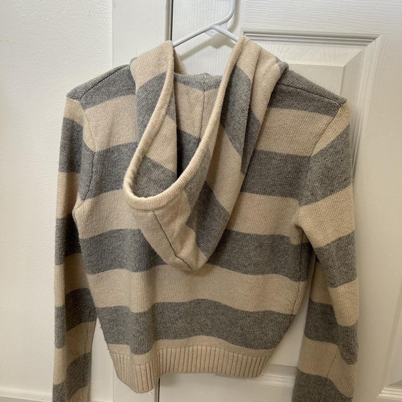 Brandy Melville Striped Zip Up Hoodie (small stain | Depop