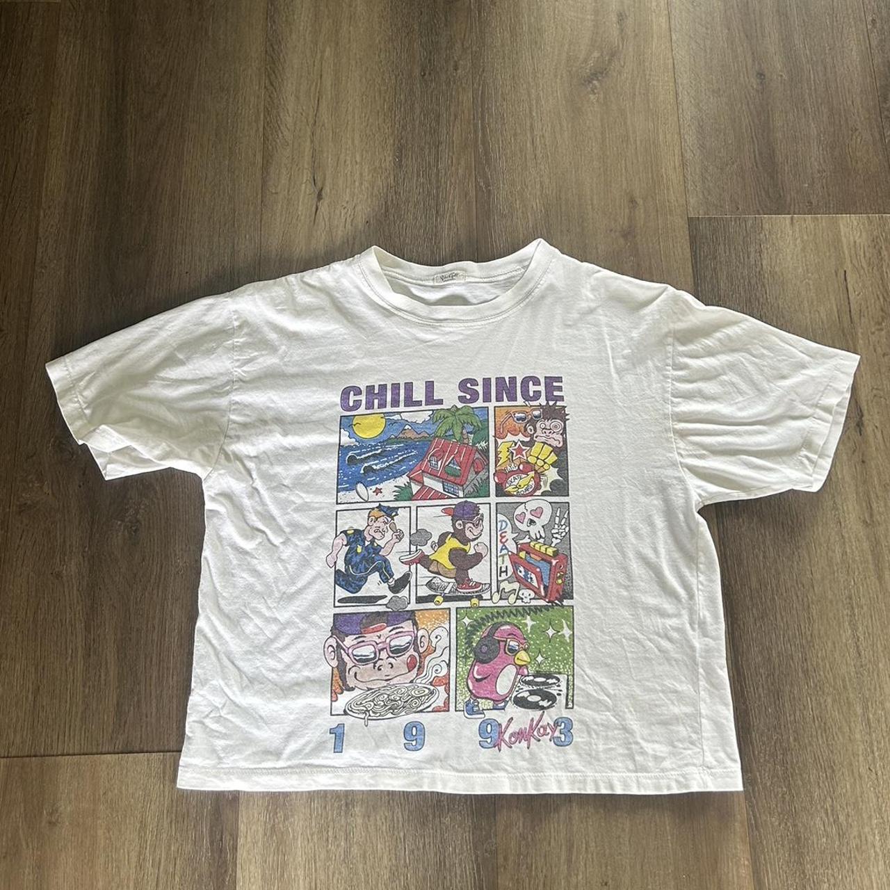 john galt white chill since 1993 graphic tee - | Depop