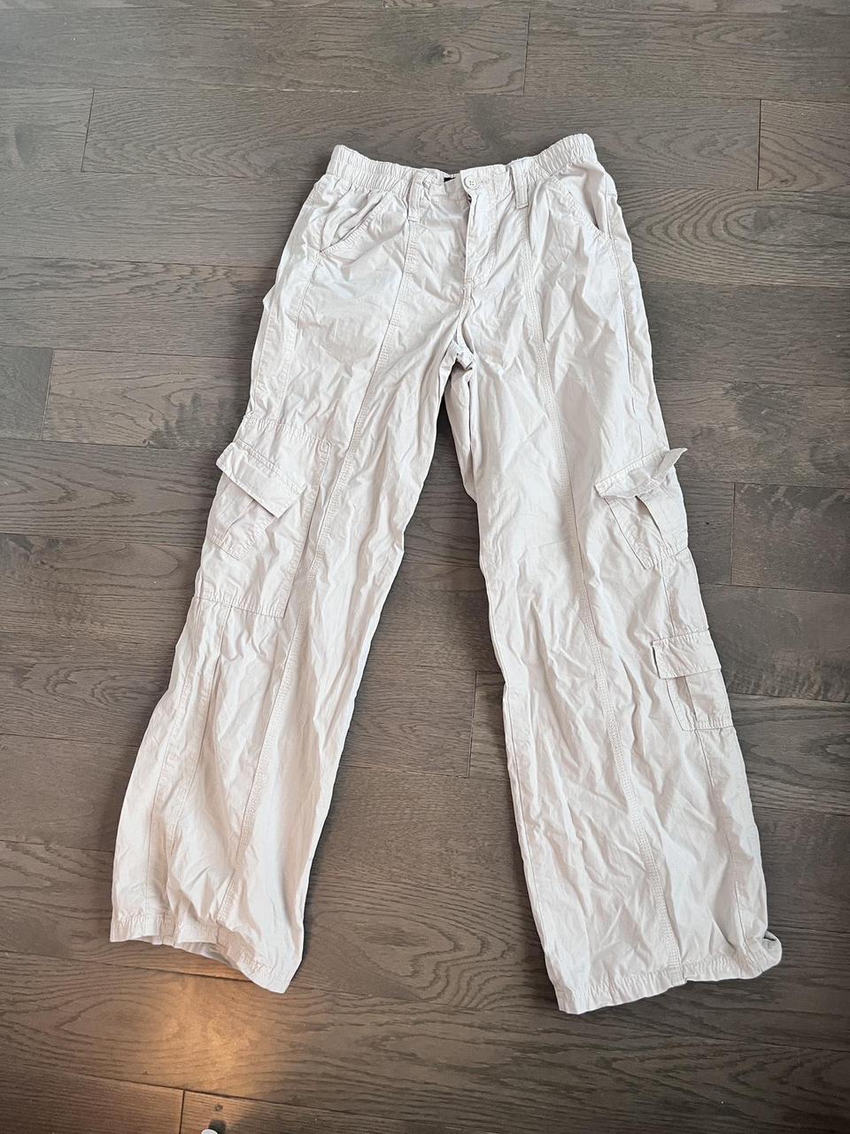 Bdg Y2K low rise cargo pants in white/cream. Such... - Depop