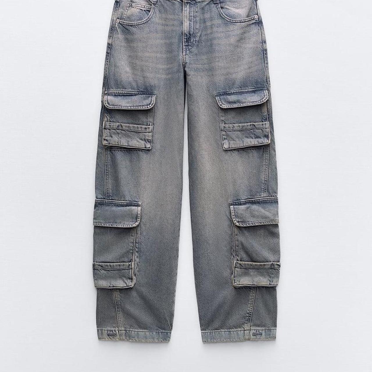 Zara Mid Rise TRF Cargo Jeans. Size 34. Brand new | Depop