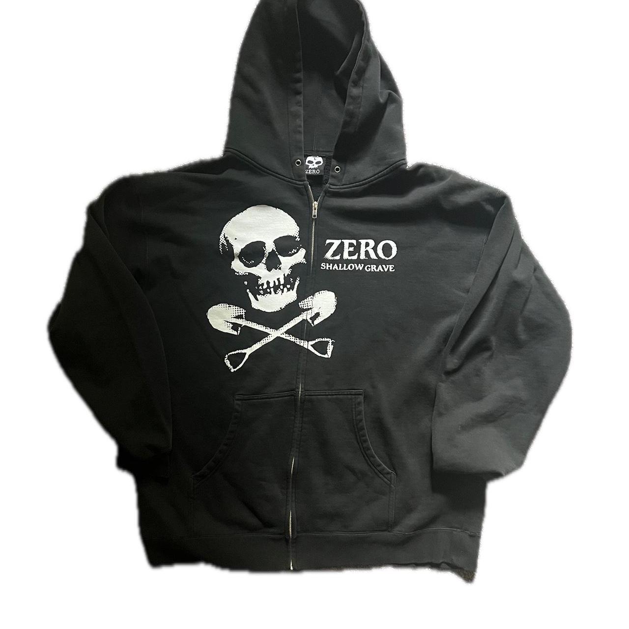 Vintage Zero Skateboards zip up hoodie size... Depop