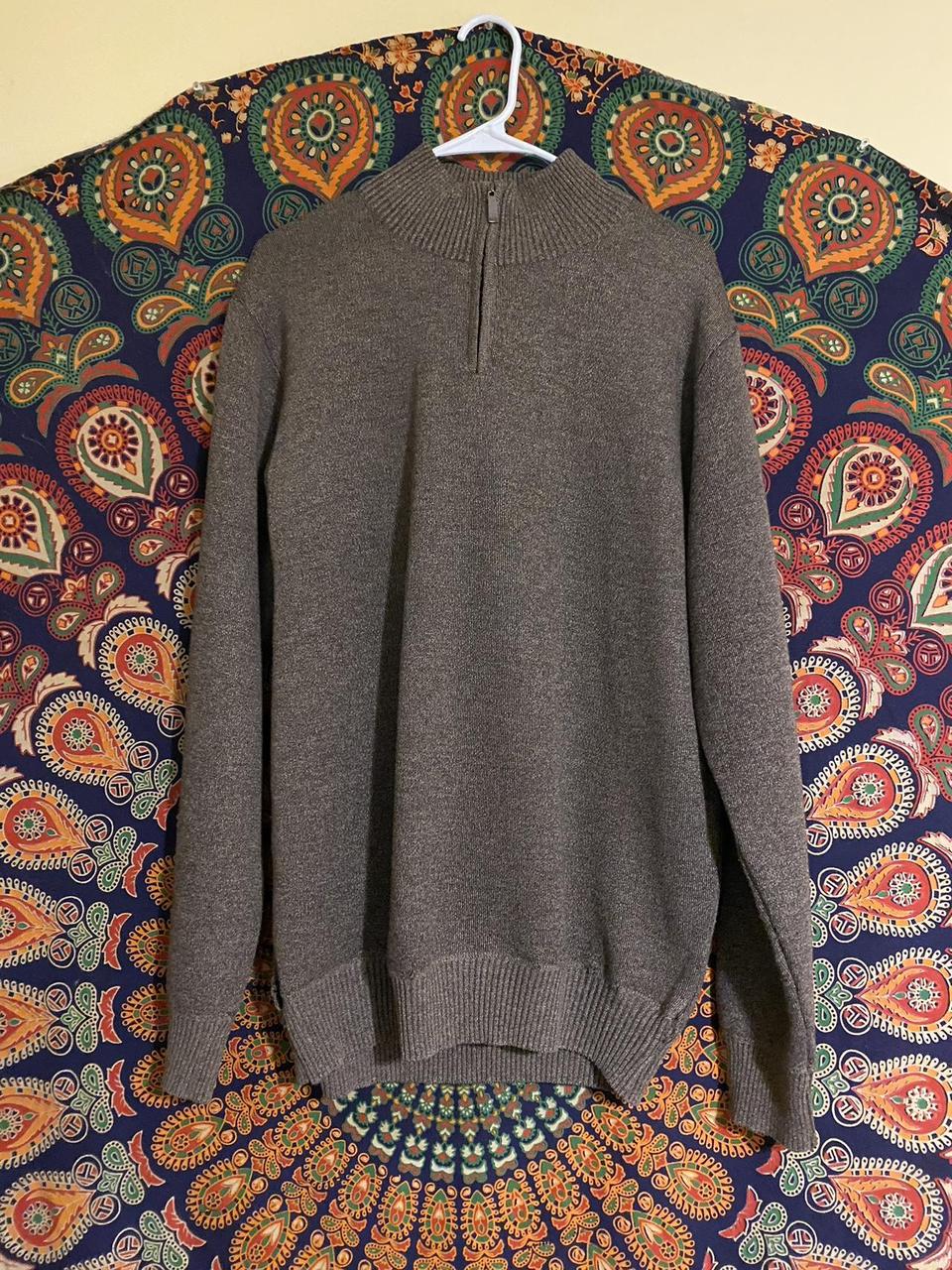 brown comfy quarter zip sweater pretty unnoticeable. Depop