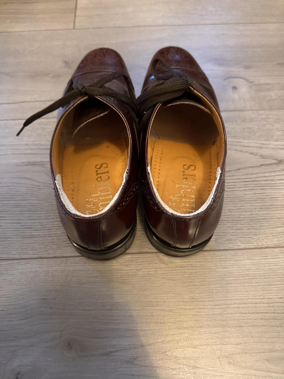 Gorgeous burgundy leather brogue shoes hardly worn... - Depop