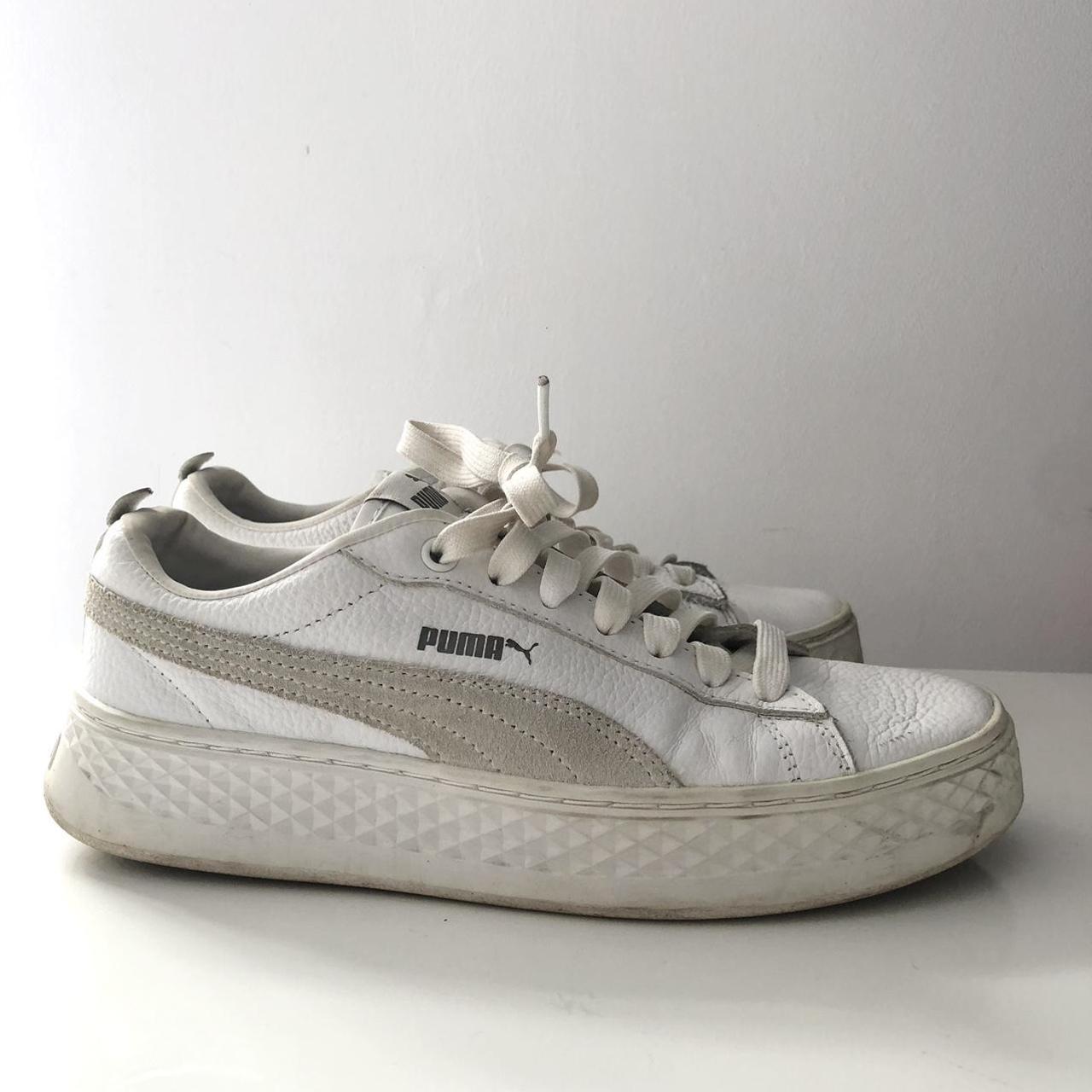 Super cute PUMA Smash Platform Low White 366487 06. Depop