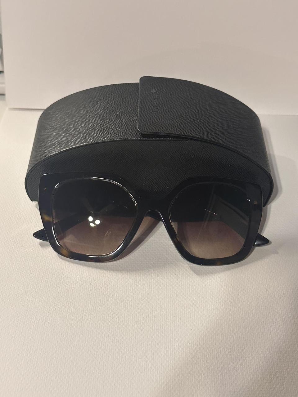 PRADA cat eye dark brown tortoiseshell sunglasses