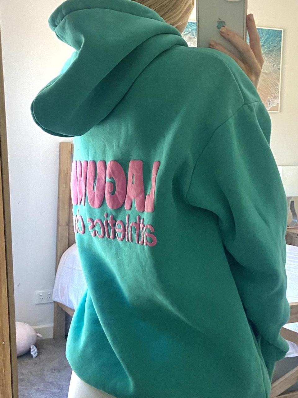 laguna green and pink small hoodie super comfy... Depop