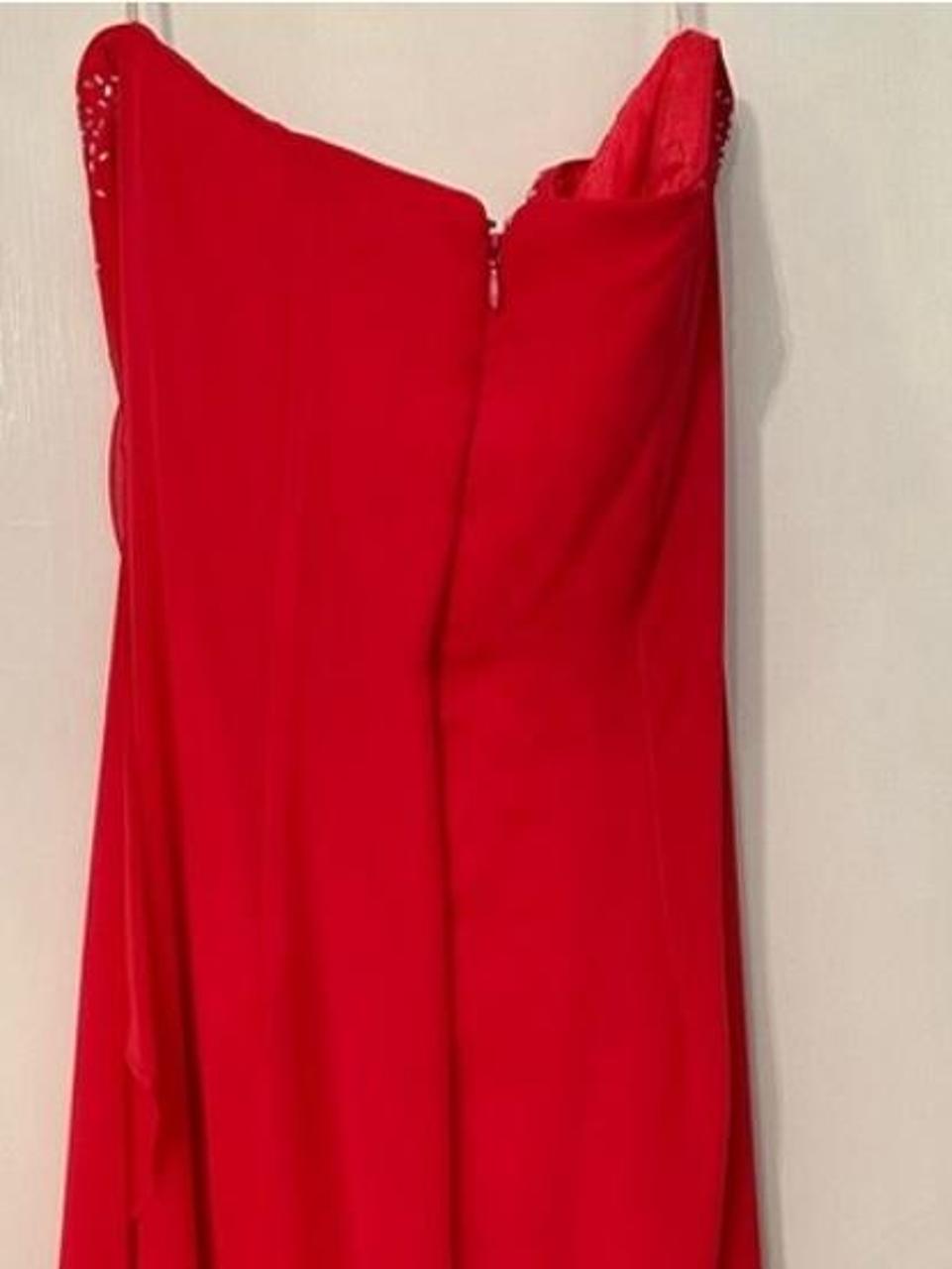 Cache Women's Dress - Red - 10 – Cache Red Chiffo… - image 2