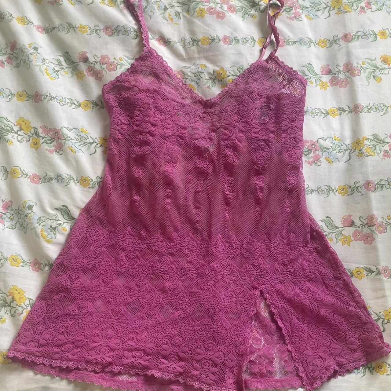 Pink lingerie La Senza dress with thigh slit size... - Depop