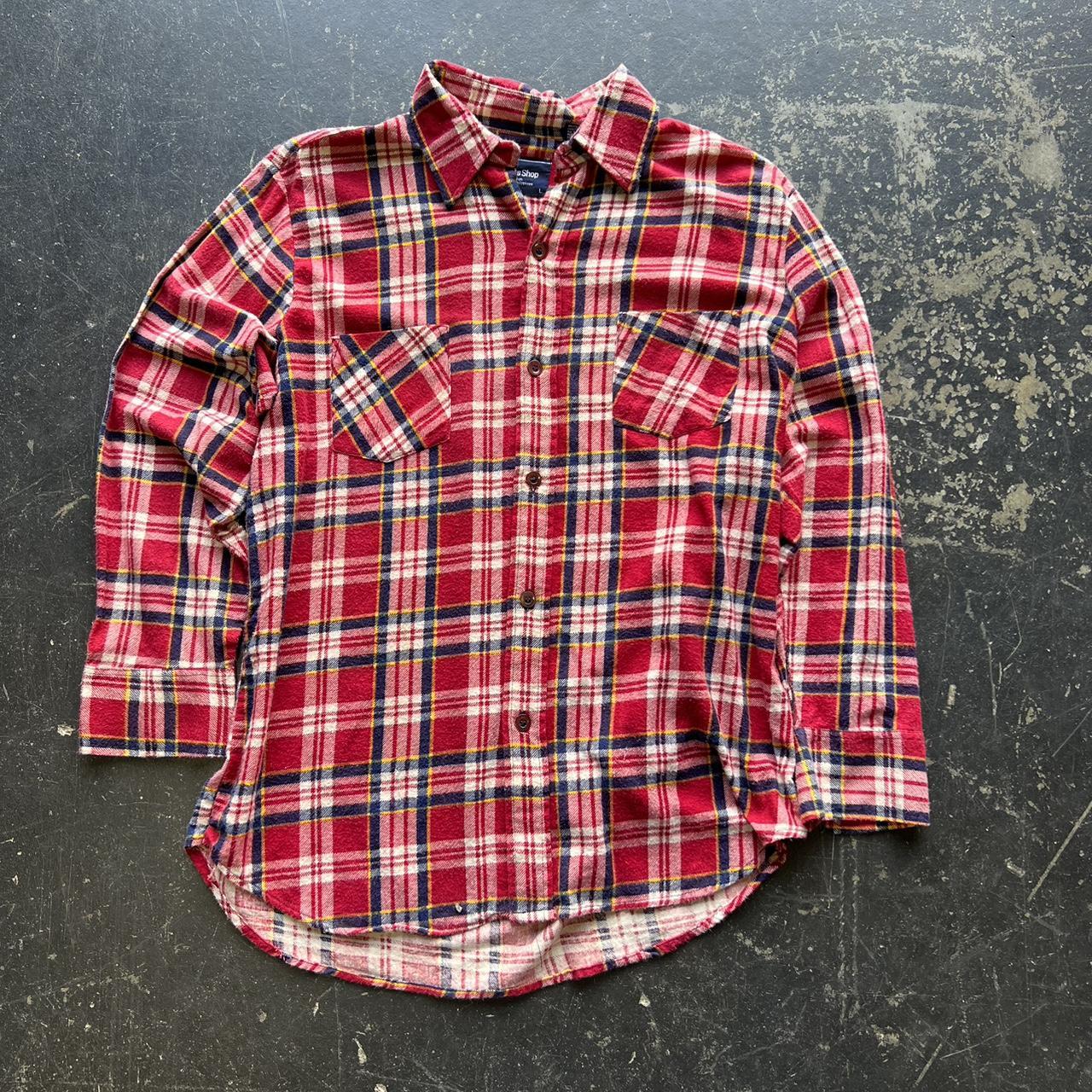 Vintage JC Pennie’s Cotton button up flannel Shirt... - Depop