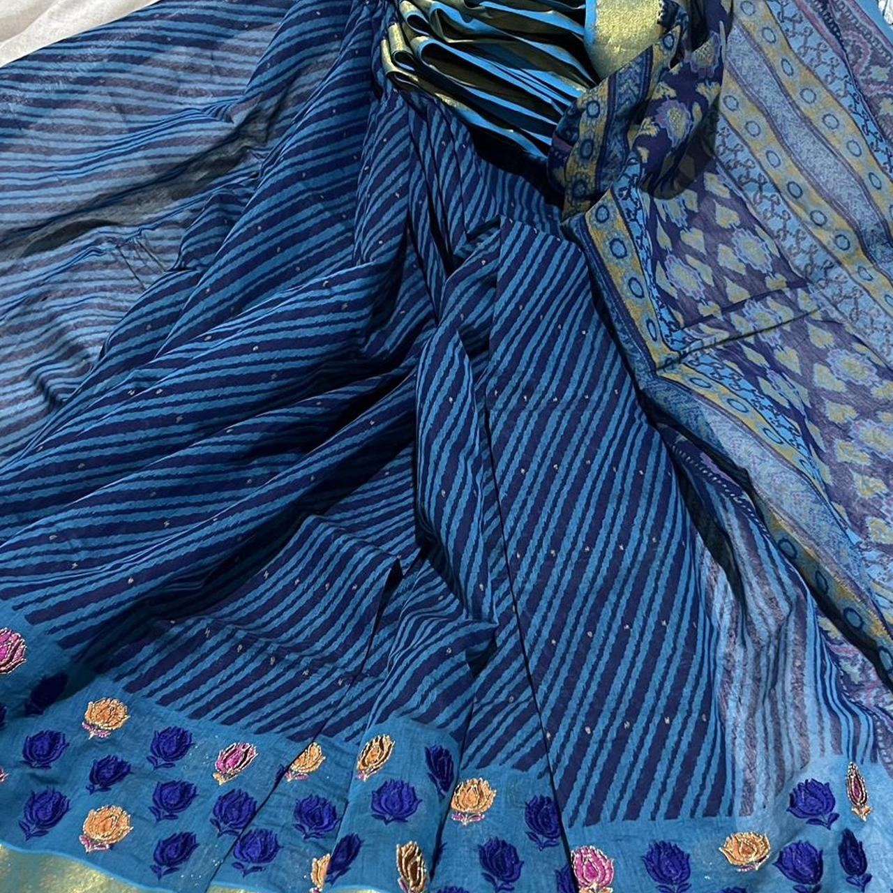 Blue saree, new never worn, Bangladeshi, Indian... - Depop