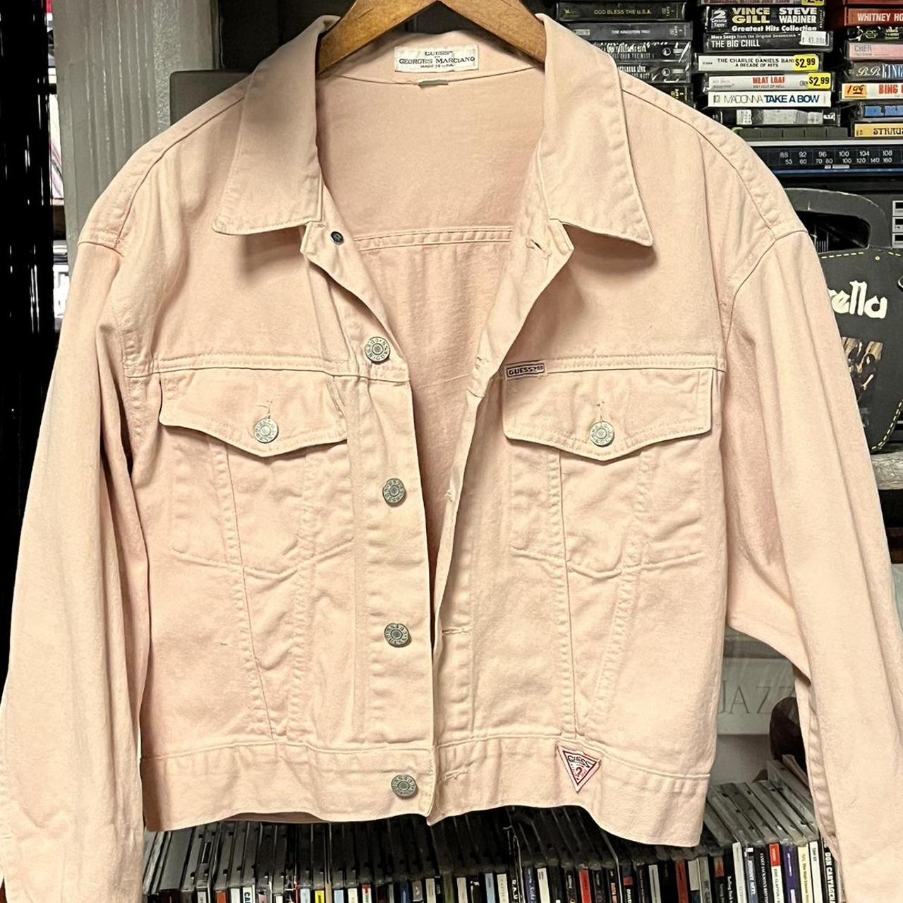 Guess pink denim on sale jacket