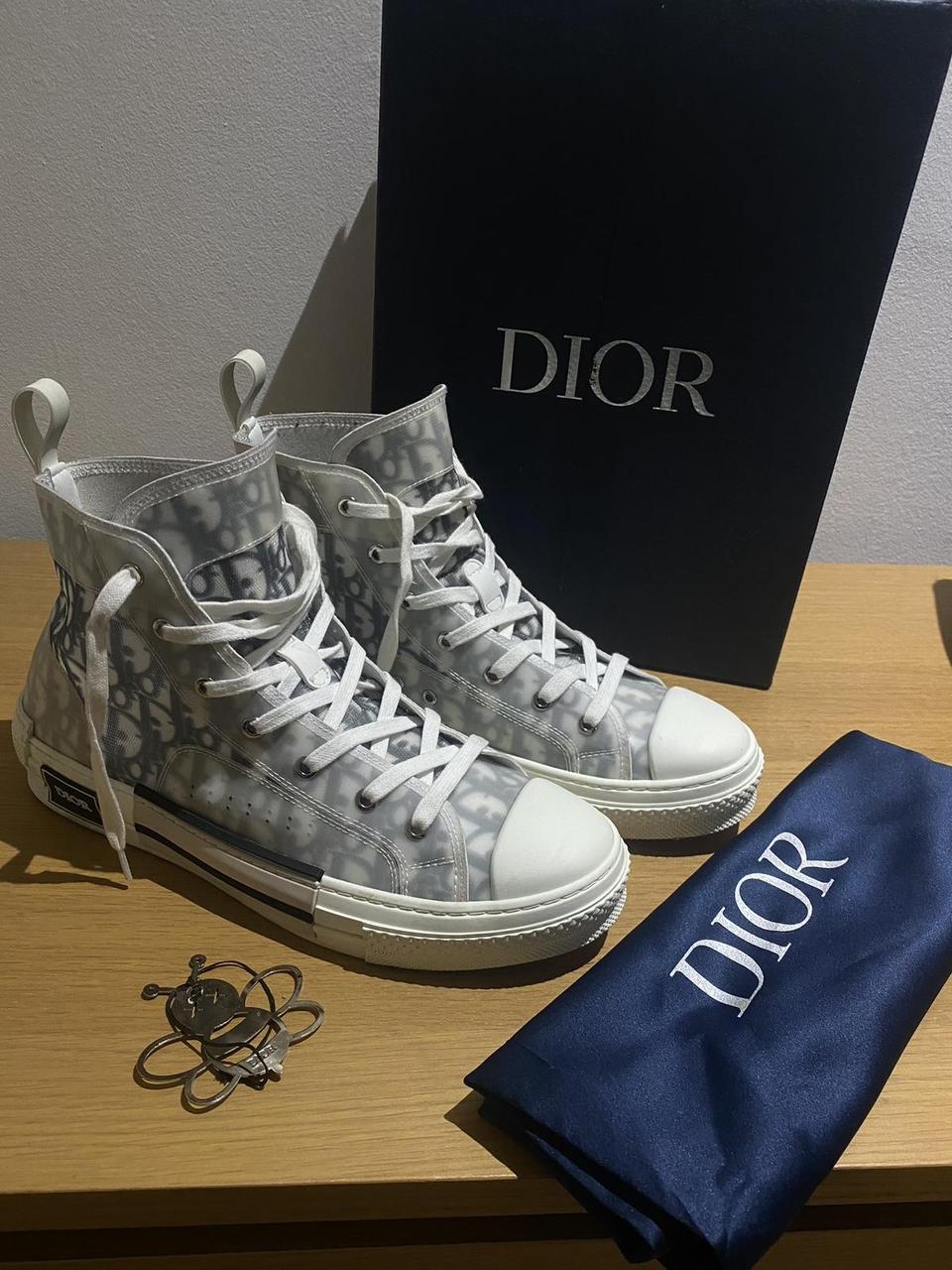 Dior B23s Black and White Trainers Uk 11 In... - Depop