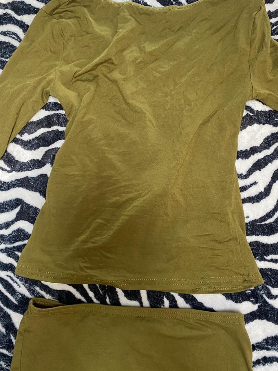 Green backless top and low rise skirt co ord Top... Depop