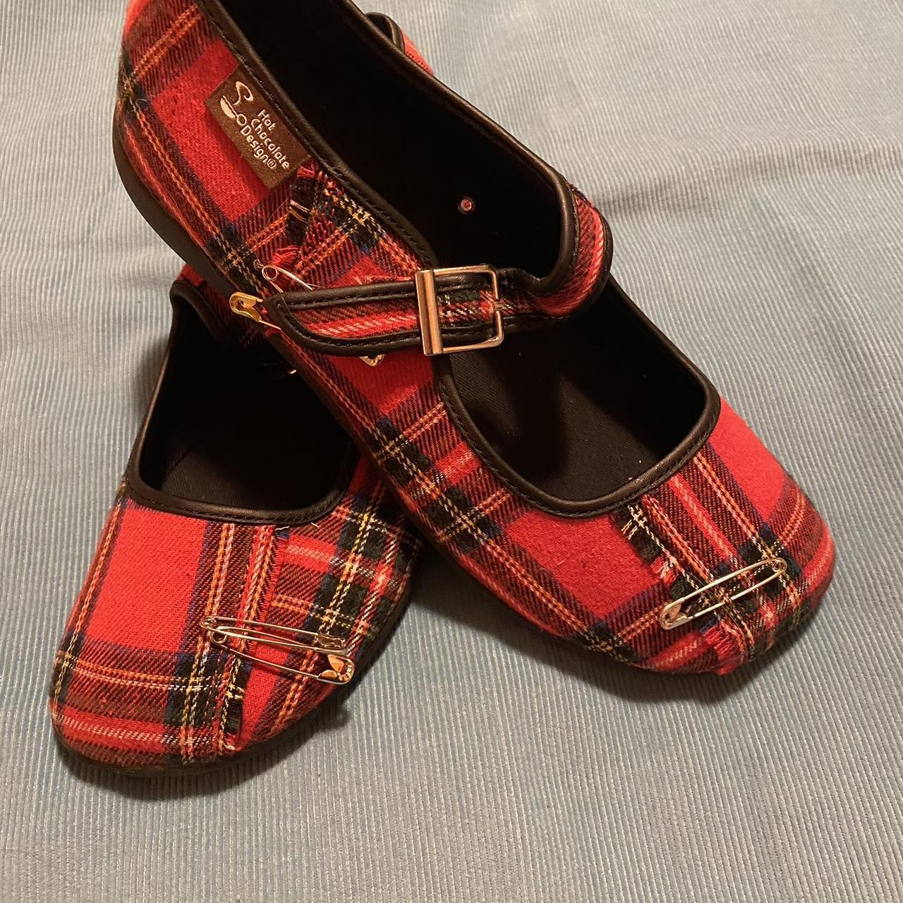 Red plaid Mary janes. Sized 36, fit like a 6.5-7.... - Depop