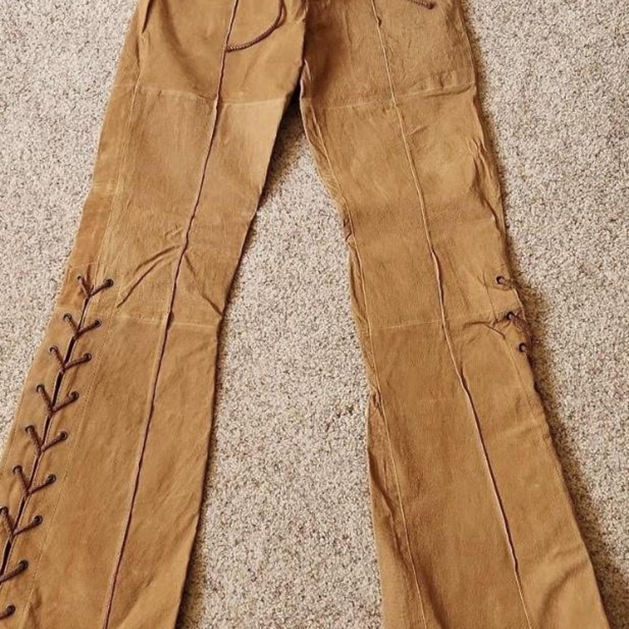  Cowboy Lace up Leather Pants