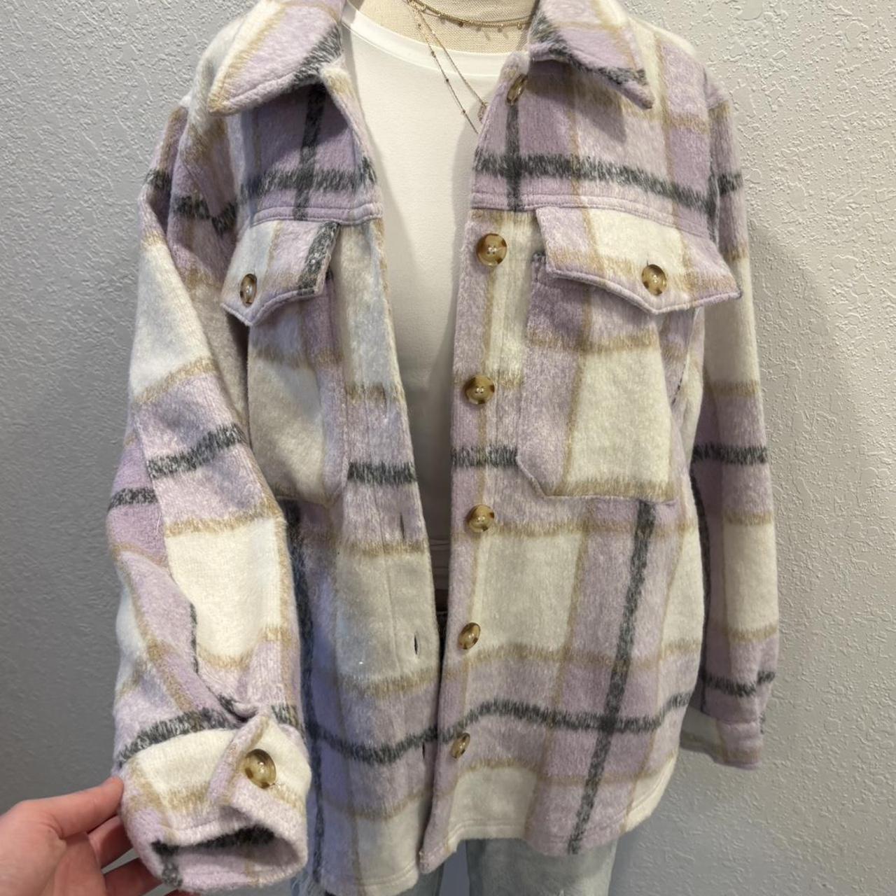 francesca's Women's Shacket Jacket - Multi/Purple… - image 2