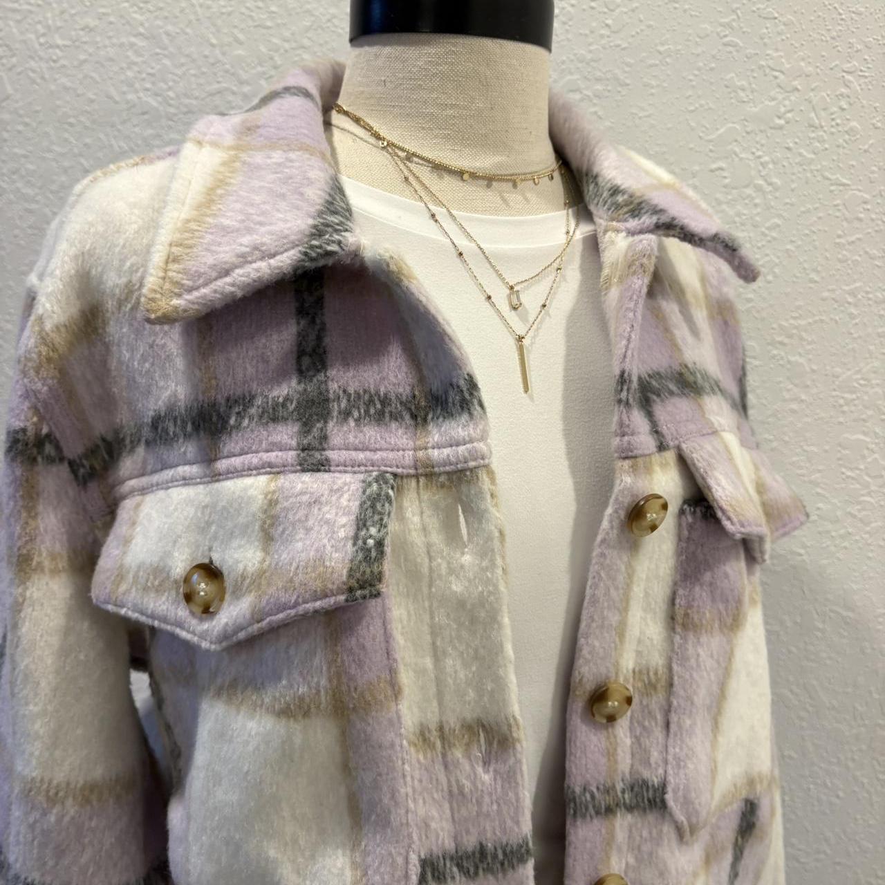 francesca's Women's Shacket Jacket - Multi/Purple… - image 4