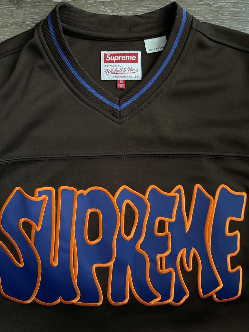 Supreme Mitchell & Ness Football Jersey FW22 Size... - Depop