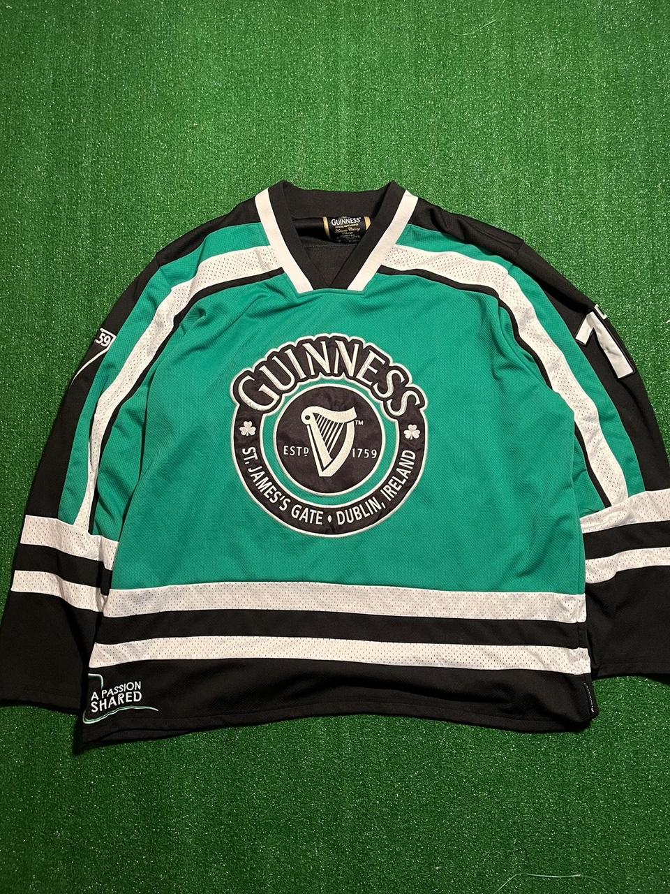 Y2k Guinness beer ireland hockey jersey Size... Depop