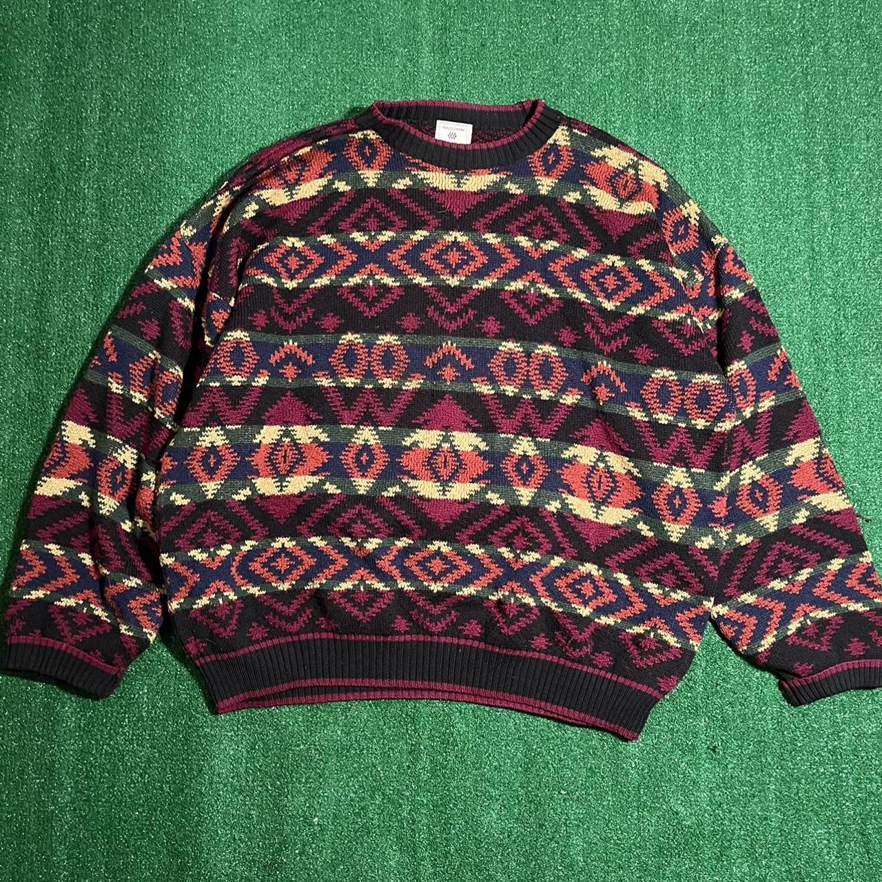 Beautiful vintage patterned sweater Size xl Great... - Depop