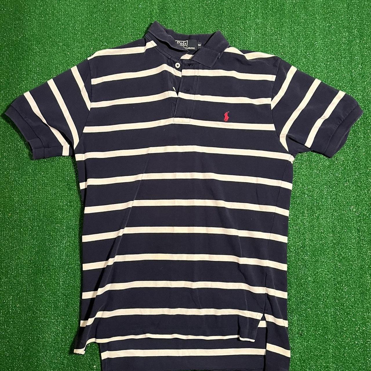 Polo ralph lauren striped polo shirt Size medium... - Depop