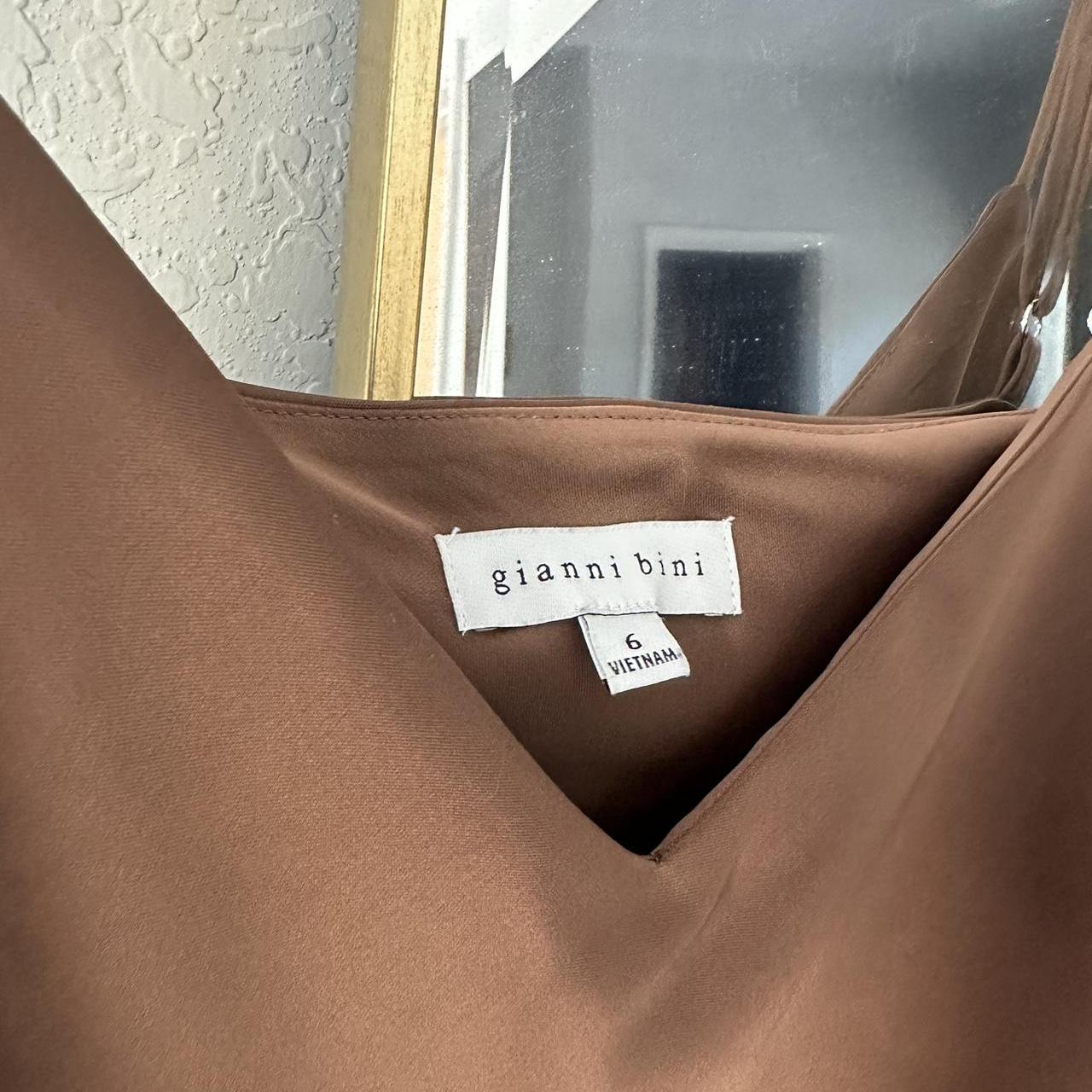Gianni Bini Harper Satin V-Neck Sleeveless Slip Midi Dress