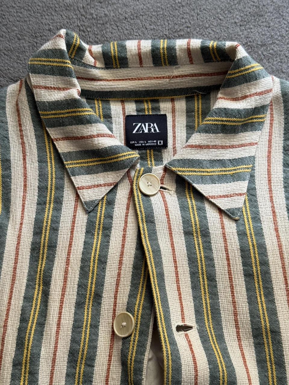 Zara Men's Lightweight Jacket - Cream/Green - L –… - image 2