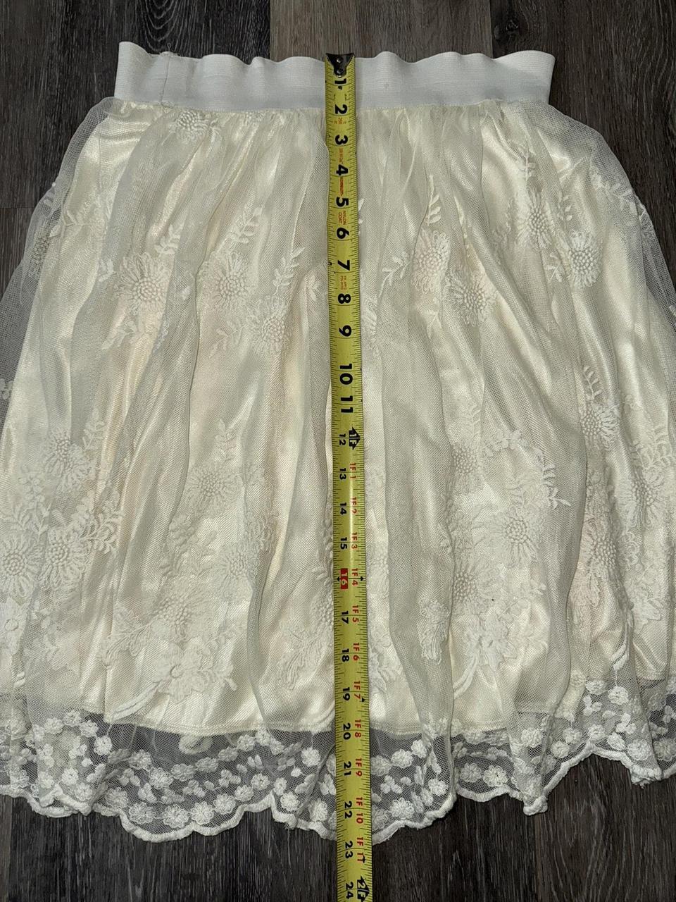 Women's Lace Skirt - Cream/White - M – Boho Cream… - image 3