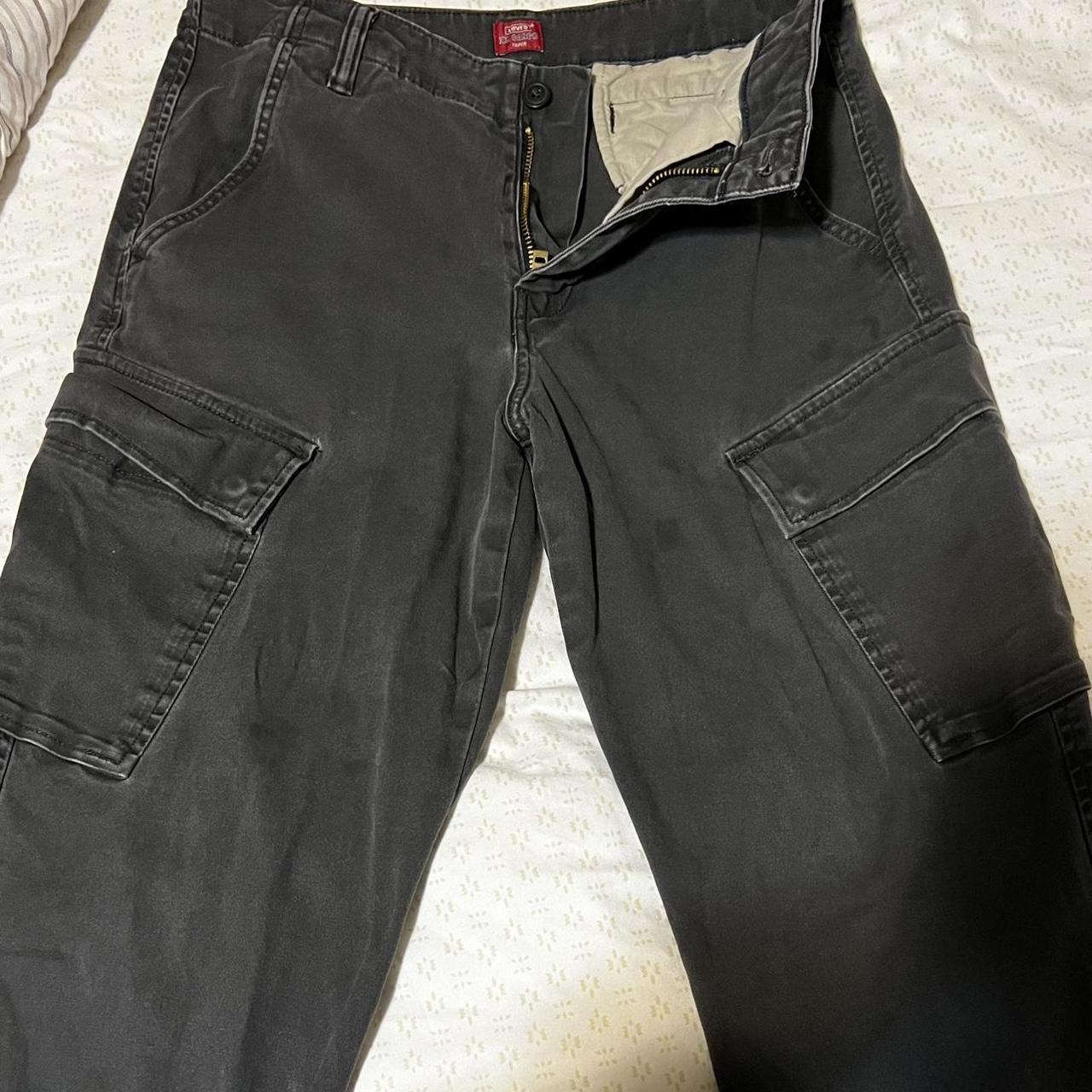 Dark Grey/Black Levi’s Cargo Pants skater cargo... Depop