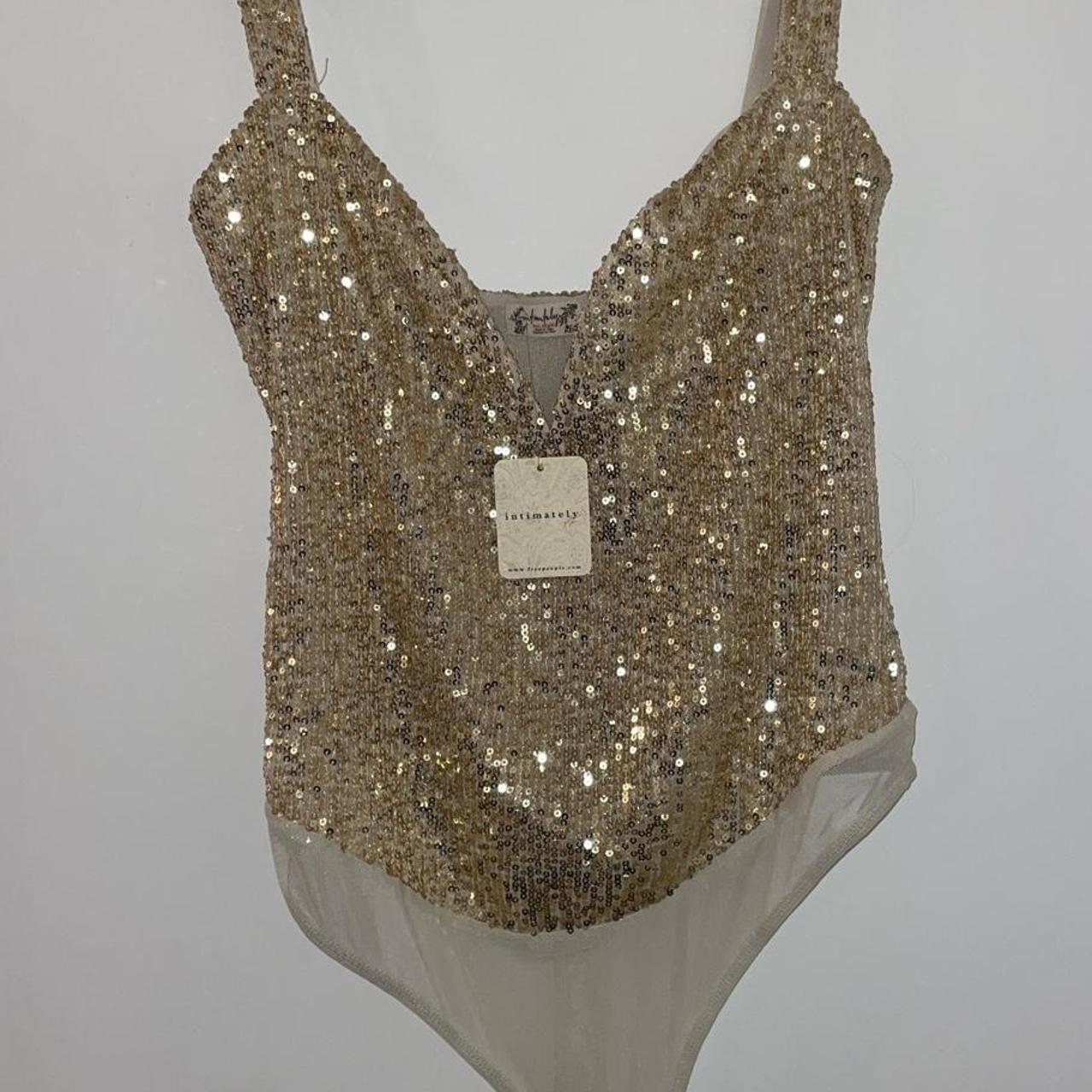 FREE PEOPLE Intimately - Sparks Fly Corset Bodysuit in Silver