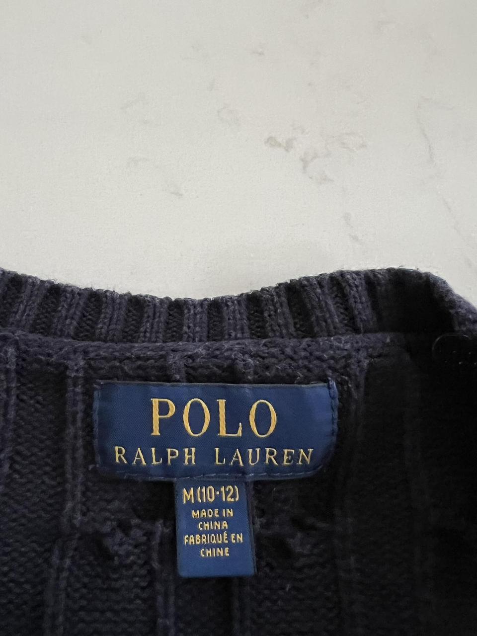 - Ralph Lauren navy cable knit jumper 🐎 Kids size... - Depop