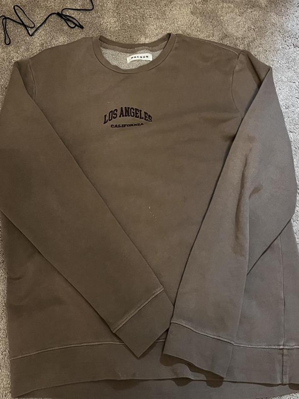 PacSun Brown Vintage Wash Crew Neck Sweatshirt