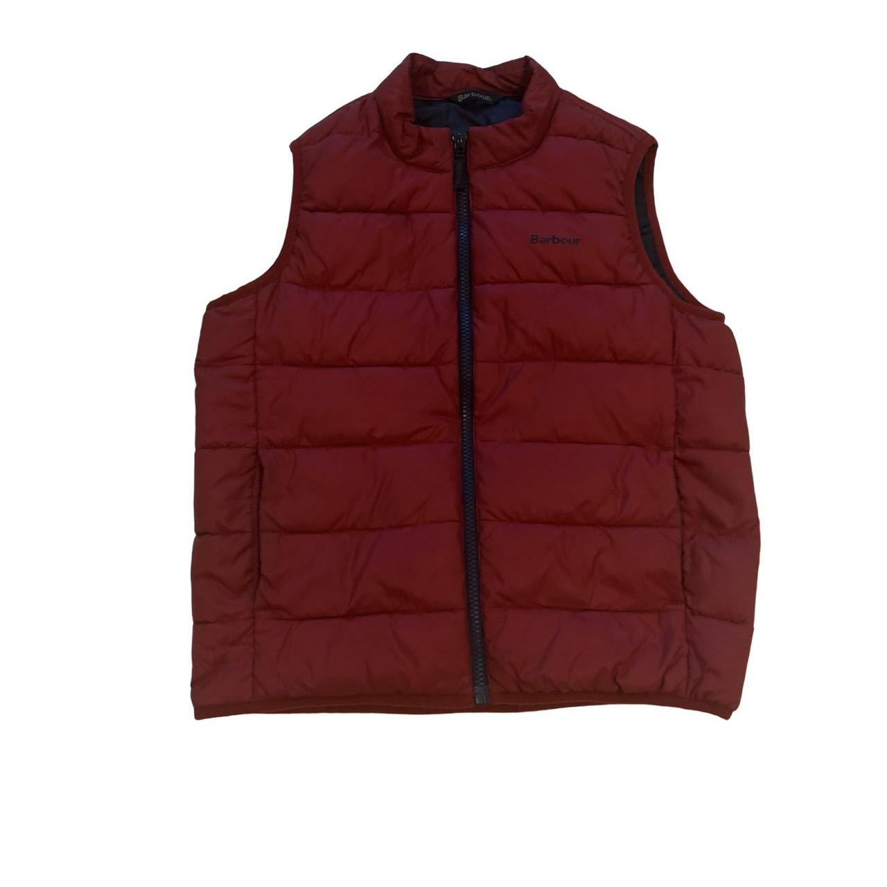 Boys Barbour red/burgundy gilet padded jacket in Depop