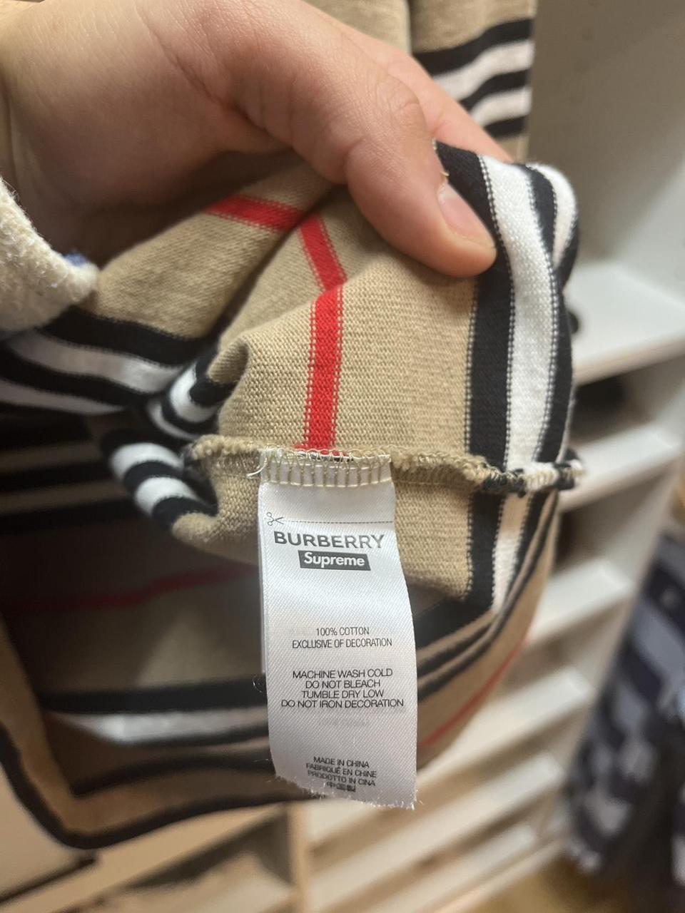 Supreme Burberry Rugby Beige Size Small Brand new,... - Depop