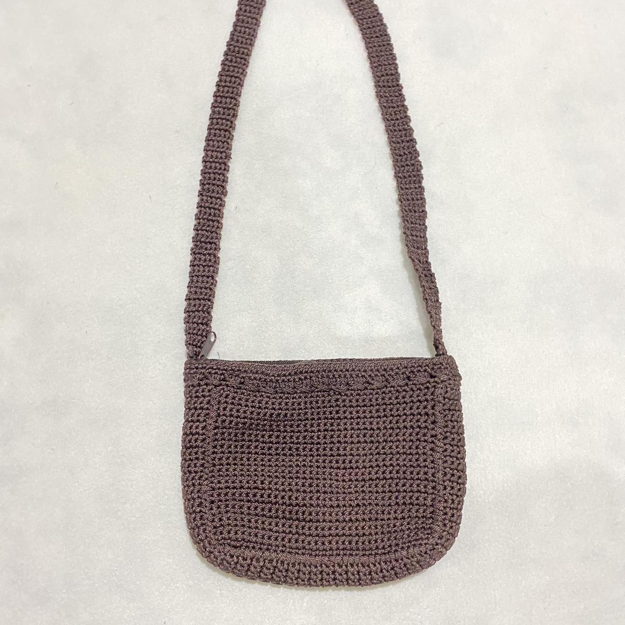 brown crochet side bag 💼 Depop
