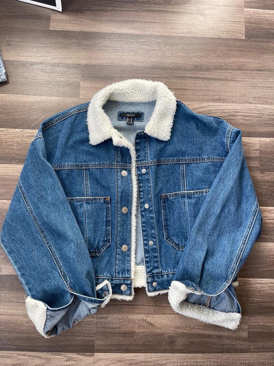 Princess Polly Women's Jacket - Blue/Navy - XS – Blue denim jacket with white fur trim. …
