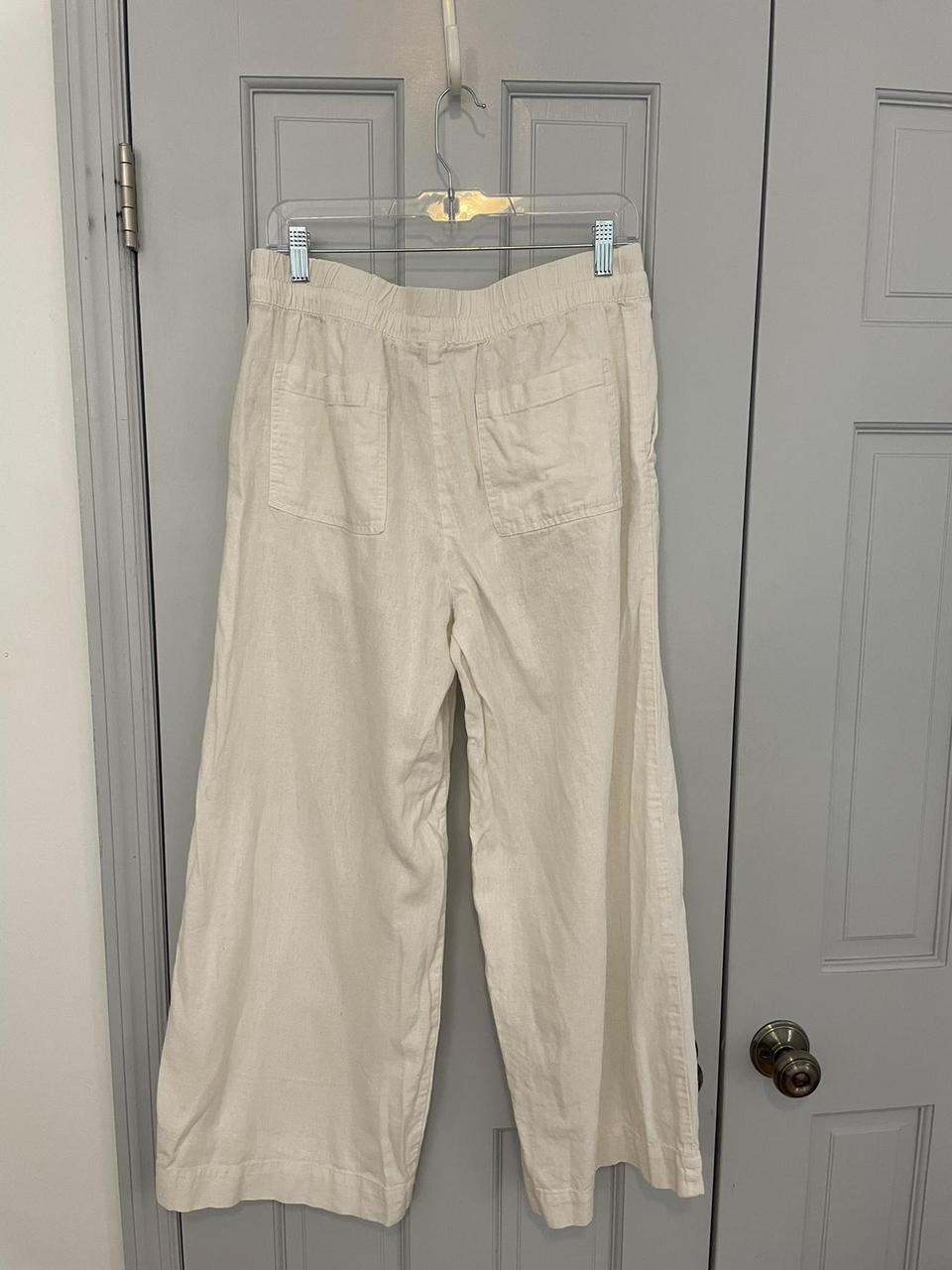 A New Day white linen pants -size large -drawstring... - Depop