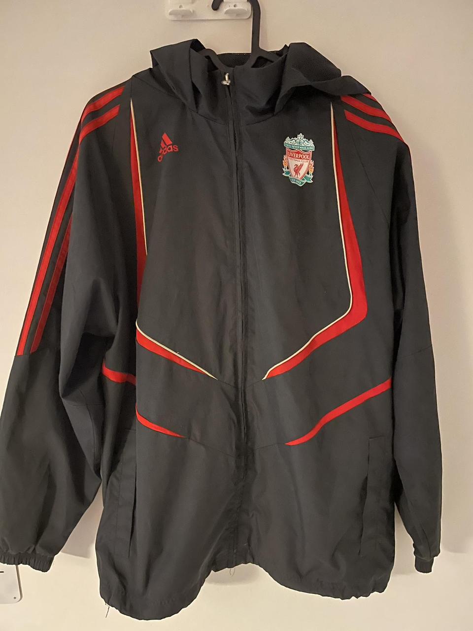 Liverpool adidas rain jacket Size 13/14 yr old,... - Depop