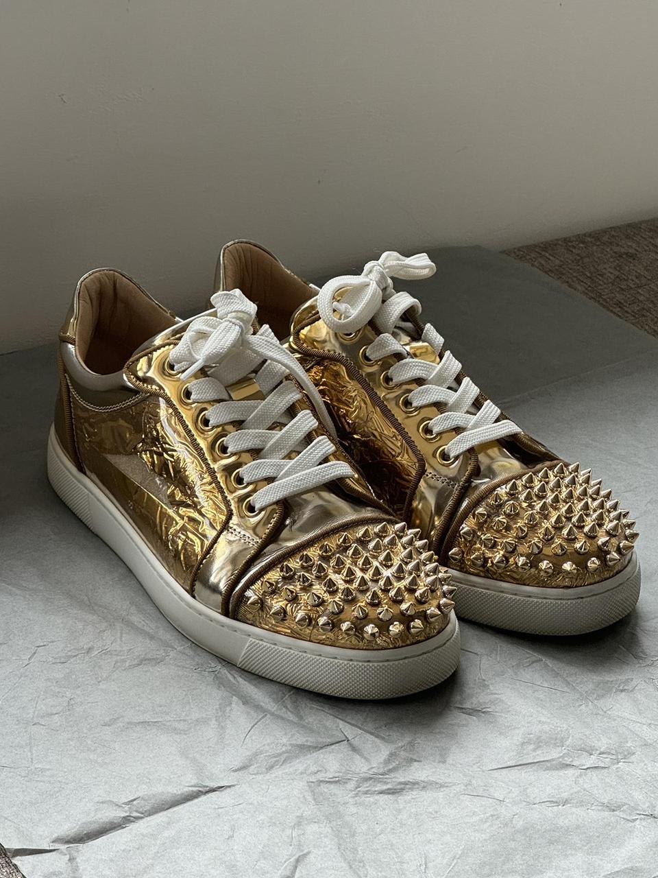 Gold louboutin trainers shops